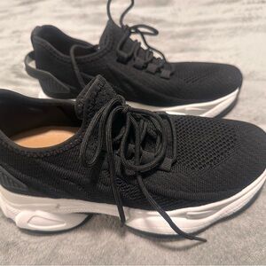 Tallure Sneakers for Women and Men, Black Knit Sneakers